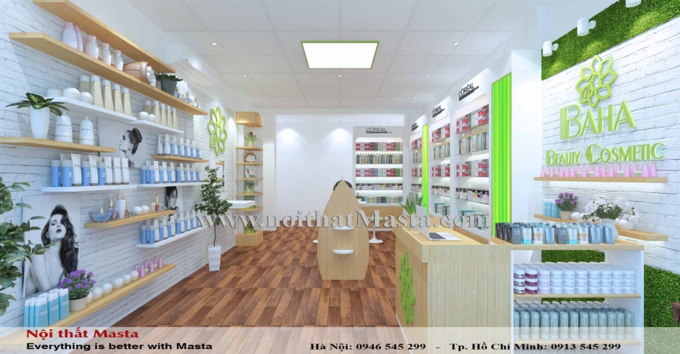 Toàn cảnh không gian shop mỹ phẩm của chị Hằng